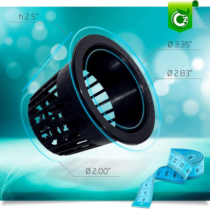 Cz Garden Supply Paniers en filet de 3 pouces à jante large, robustes - Orchidées • Aquaponie • Aquaculture • Hydroponie Mailles fendues pour bocaux Mason à large ouverture Kratky
