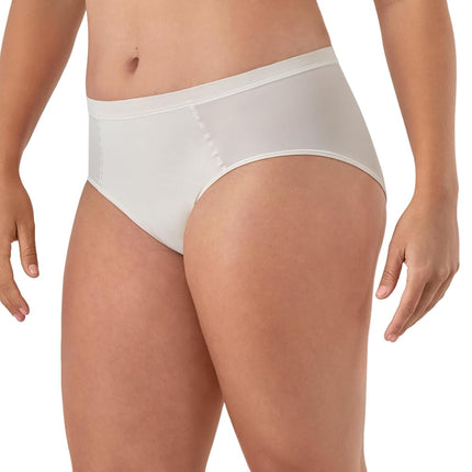 Bali Women's 3-Pack, Second Skin Mesh Brief, Panty Lines Underwear, Taupe/White/Sandshell, 7 (Pack of 3)