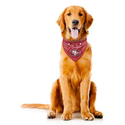 Littlearth NFL San Francisco 49ers Pet Bandana - Reversible, Large