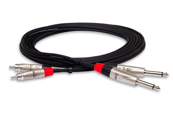 Hosa Pro Dl Cable 1/4IN Ts Rca 3F Repairable Metal