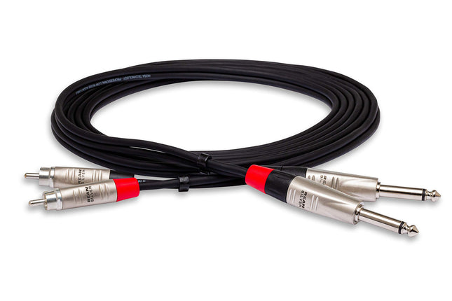 Hosa Pro Dl Cable 1/4IN Ts Rca 3F Repairable Metal