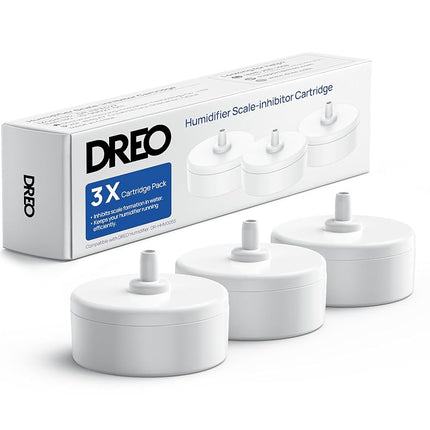 DREO Scale-Inhibitor Cartridge 3-Pack for Humidifiers HM735S, Prevent Mineral Build-up, Filter Hard Water, Eliminate White Dust, Extend Humidifier Life, Safe Material, Easy to Install & Clean