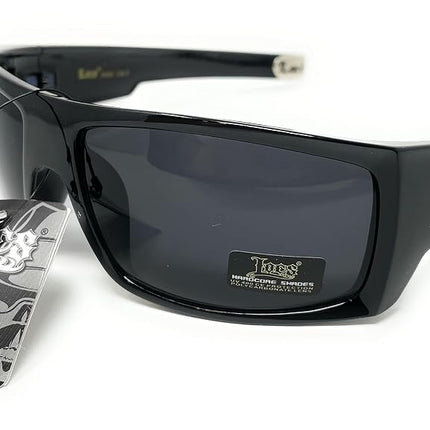 Locs Men's Original All Black Hardcore Sharp Square OG Sunglasses