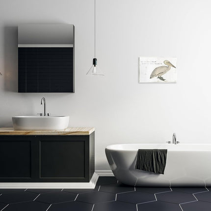 Stupell Industries Be Pelican not Pelican't Letrero de pared con frase divertida de playa, 15 x 10, tostado