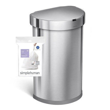 Simplehuman Code J 30-45L Custom Fit Bin Liners, White, CW0169