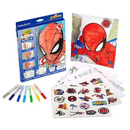 Crayola POPs Kit d'art 3D pour enfants, alternative au livre de coloriage Spiderman, cadeau pour garçons et filles, 6 ans et plus