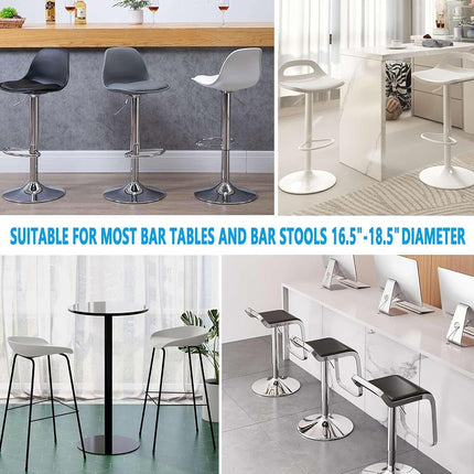 Runspich Bar Stool Leg Floor Protectors Ring 2 PCS, Silicone Chair Leg Floor Protectors Covers, Silent and Scratch-Proof, Stretchable, Fits 16.5"-18.5" Round Base (Black)