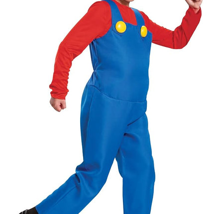 DISGUISE Official Deluxe Nintendo Super Mario Costume Kids, Mario Fancy Dress Up Outfit for Boys Children, Halloween Birthday World Book Day Week Mario Bros Costume for Kids Medium