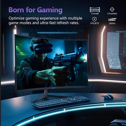Z-Edge UG27 27-inch Curved Gaming Monitor 16:9 1920x1080 200/144Hz 1ms Frameless LED Gaming Monitor, AMD Freesync Premium Display Port HDMI Build-in Speakers