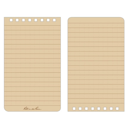 Rite in the Rain Weatherproof 3" x 5" Top Spiral Notebook Kit: Tan CORDURA Fabric Cover, 3" x 5" Tan Notebook, and an Weatherproof Pen (No. 935T-KIT)