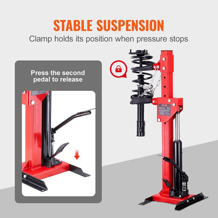 VEVOR Strut Spring Compressor, 4.5 Ton/9920 LBS Hydraulic Jack Capacity, 1 Ton Rated Compression Force, Auto Struts Coil Spring Compressor Tool, Hydraulic Springs Compressors for Strut Spring Removing