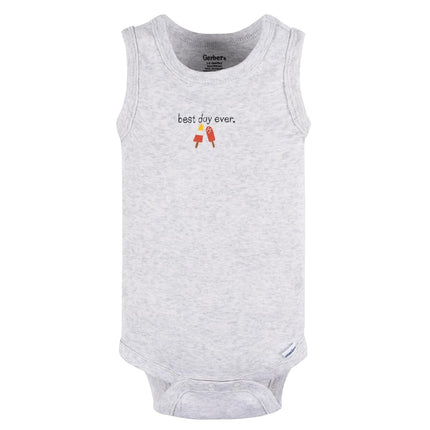 Gerber Baby Boys Multi-Pack Sleeveless Onesies Bodysuit, Backyard Bbq, 12 Months