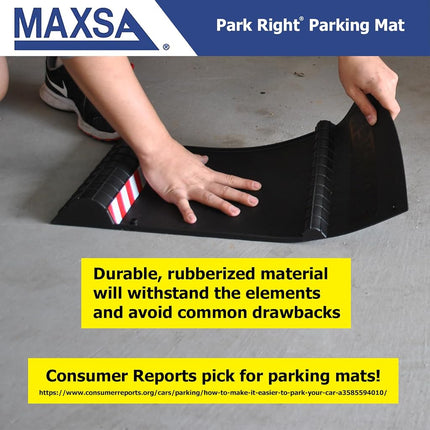 Maxsa 37356-2PK Park Right 21" x 11" x 2" Parking Mat, Yellow