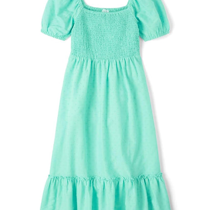 The Children's Place Women's Short Sleeve Casual Dress, Mint, S