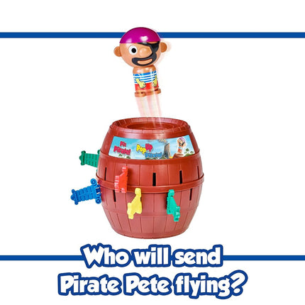 TOMY Pop Up Pirate Classic Children's Action Board Game, Family and Preschool Kids Game for Children 4, 5, 6, 7, 8 Year Old Boys Girls Adults,Packaging may vary, Wood - Choc Brown