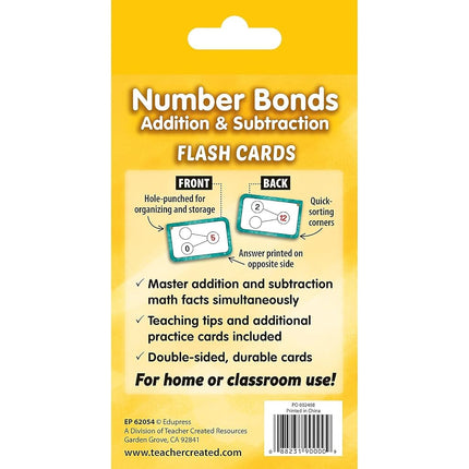 Les paires de nombres - Cartes éclair d'addition et de soustraction