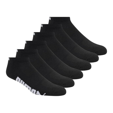 PUMA Men's 6 Pack Low Cut Socks, Black/White, 9-13