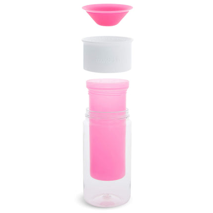 Munchkin Miracle 360 Tasse d'apprentissage isotherme, inclut des autocollants pour personnaliser la tasse, 266 ml, Rose