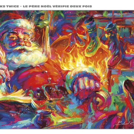 Buffalo Games – Blend COTA - Santa Checks Twice - 500 Piece Silver Select Jigsaw Puzzle Colorful Puzzles for Adults – Precision-Cut Pieces, Beautiful Artwork for Relaxing Fun