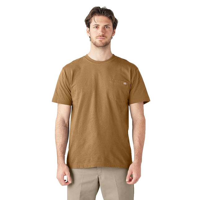 Dickies Men's Short Sleeve Heavyweight Crew Neck Tee, Brown Duck, Large