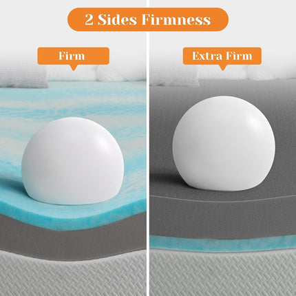 Extra Firm Mattress Topper King Size, 4 Inch High-Density Firm Mattress Pad for Back Pain Relief, Bed Topper with Removable Cover, No Smell, No Slip, CertiPUR-US Certified, 80" x 76"