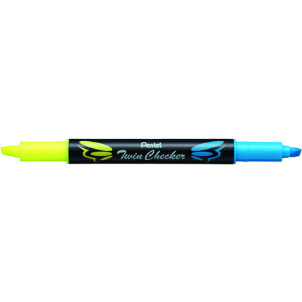 Pentel Twin Checker Dual-tip Highlighter, Chisel T