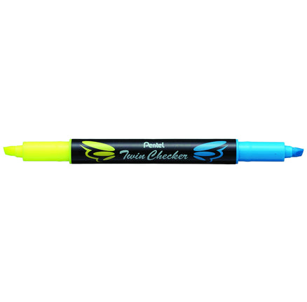 Pentel Twin Checker Dual-tip Highlighter, Chisel T