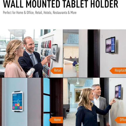 Durable Aluminium Wall Mounted Tablet Holder - Anti Theft Lockable & Rotatable 360° - Universal Mount for 7-13" iPad, Samsung, Surface & More - Security Bracket