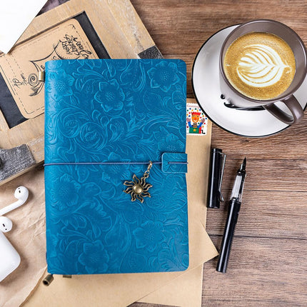 aoaoway Refillable Leather Journal Travelers Notebook A5 Blue
