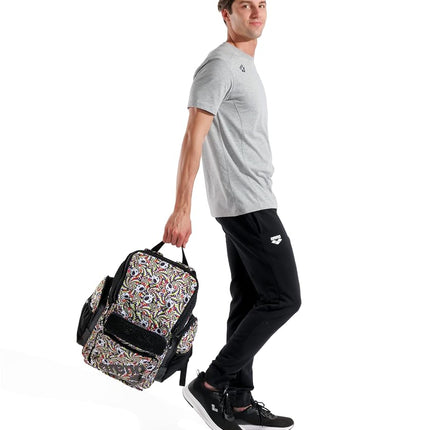 Arena One Go Backpack Swimmers Athletes Sports Gym Rucksack Multisport Daypack Large Size Training Gear Equipment Swim Bag for Men and Women, 45 Liters, Fun Skulls