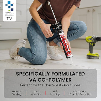 Fix-A-Floor Extra Strength Bonding Adhesive for Loose and Hollow Tile Repair 10 fl oz / 300ml Tube