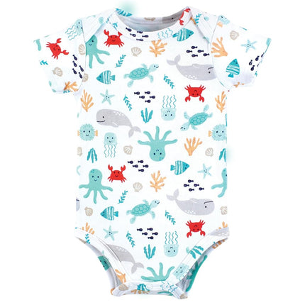 Hudson Baby Bodysuits de Algodón Unisex para Bebés, Personajes Marinos, 9-12 Meses, Personajes Marinos, 9-12 Meses