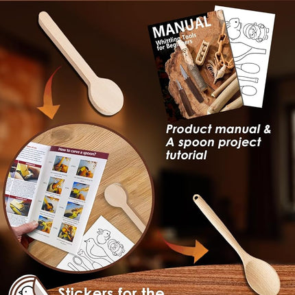 Wood Carving Kit Whittling Kit: Wood Carving Knife Tools with Leather Case