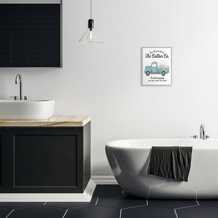 Stupell Industries Letrero de baño familiar de papel higiénico prémium de algodón con diseño de camión, diseñado por Lettered and Lined Wall Art, 11 x 14, enmarcado en gris