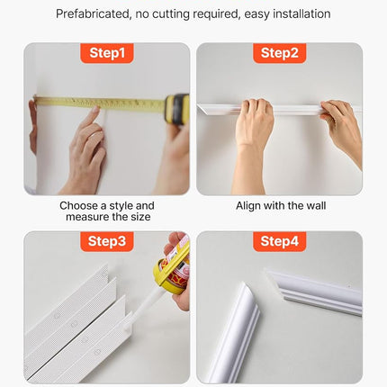 VEVOR Wall Molding 12 Pack, 51 x 51 cm Wainscoting Panels Kit, Lightweight Paintable Polystyrene, Easy to Install, Waterproof Accent Wall Trim for Interior Décor Living Room, Bedroom, Home, White