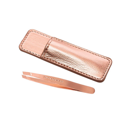 TWEEZERMAN Mini Tweezers with Leather Case (Slante