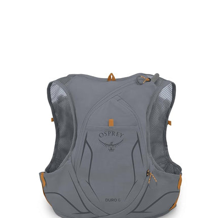 Chaleco de hidratación para correr Osprey Duro 6L para hombre con depósito Hydraulics, Phantom Grey/Toffee Orange, Pequeño