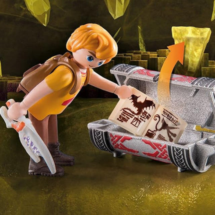 PLAYMOBIL DreamWorks Dragons 71081 Dragons: The Nine Realms - Thunder & Tom, Dragon Figure with Shooting Function and Light Effects, Toy for 4+ Year Olds