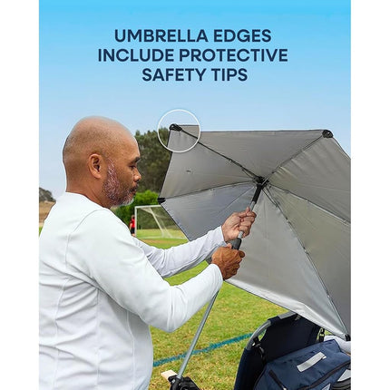 Versa-Brella Umbrella, Multi-purpose Sun Umbrella for Garden, Easy Folding Setup, Firebrick Red, 40" x 42"/102cm x 107cm