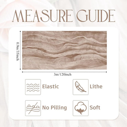 Wokceer Cheesecloth Table Runner Nude Pink 10FT Boho Gauze Cheese Cloth Table Runner for Party Long Rustic Sheer Table Runners for Baby Bridal Shower Wedding Easter Table Decor