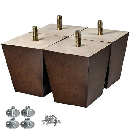 Wood Furniture Legs 3 inch Sofa Legs Pack of 4 Squ