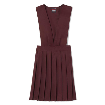 French Toast Girls' V-Neck Jumper School Uniform Dress, Burgundy, 14