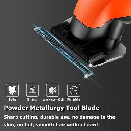 KEMEI 2293 Cordless Zero-Gap T-Blade Hair Trimmer for Men, Orange