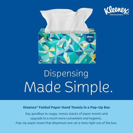 Kleenex 01701CT Hand Towels, POP-UP Box, Cloth, 9 x 10 1/2, 120 Per Box (Case of 18)