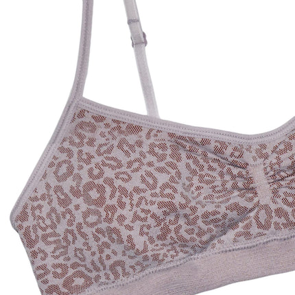 Sujetador de entrenamiento sin costuras Fruit of the Loom para niña con almohadillas de modestia extraíbles, paquete de 3 en Multi Leo/Gris Jaspeado/Blanco, 28