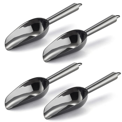Mini Ice Scoop Set of 4, E-far 3 Ounce Platinum Bl
