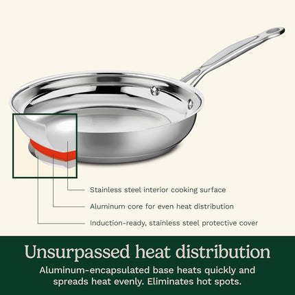 Cuisinart 10-Inch Skillet, 722-24 Chef's-Classic-Stainless-Cookware-Collection, Stainless Steel