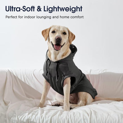IECOii Soft Extra Large Dog Winter Clothes - XXXL Dog Sweatshirt with Hood for Large Dogs, Golden Retriever Coat, Grey, 3XL