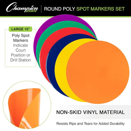 Champion Sports 9-Inch Poly Spot Markers Item MSPSET (Set of 6)
