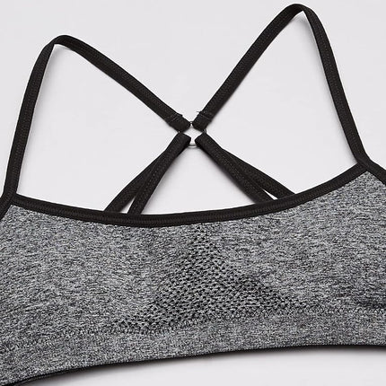 Hanes Lot de 2 brassières de sport sans coutures ComfortFlex Fit pour grandes filles, dos nageur, gris chiné/noir, grande taille